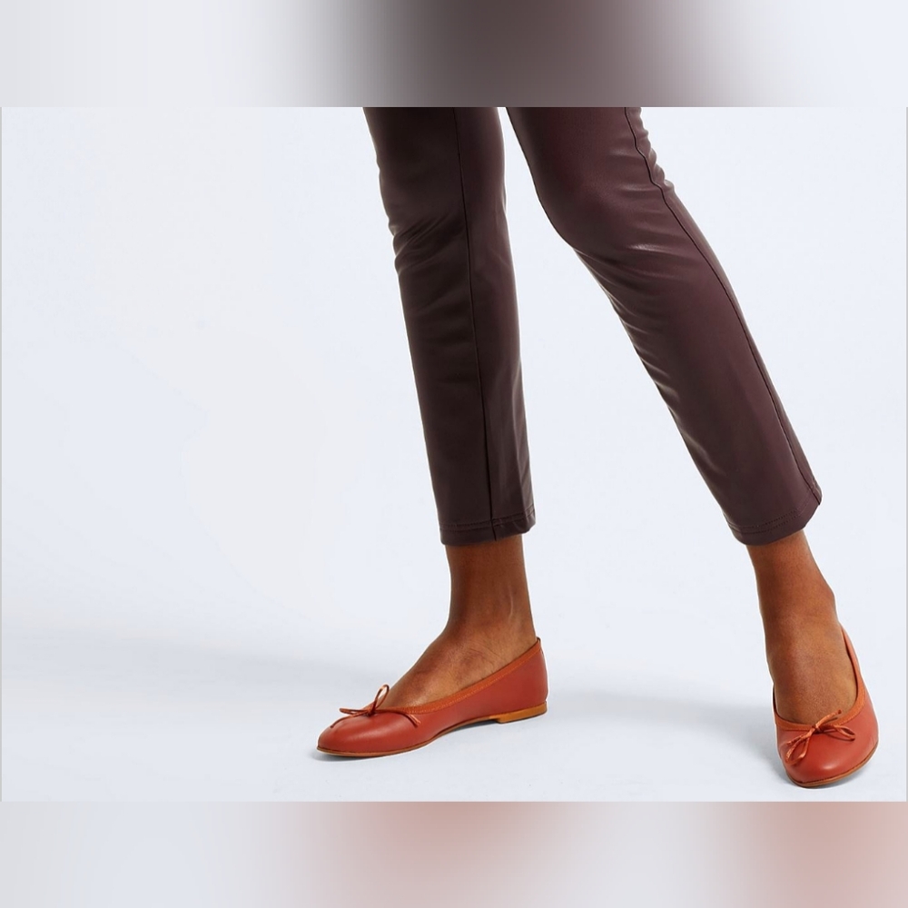 8x YOOX Italian LEATHER BALLET FLAT Size 5 US/35 EU